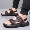 Zomer Mannen Schoenen Echt Leer Sandalen Comfortabele Casual Platform Schoenen Coole Slip-on Strandschoenen
