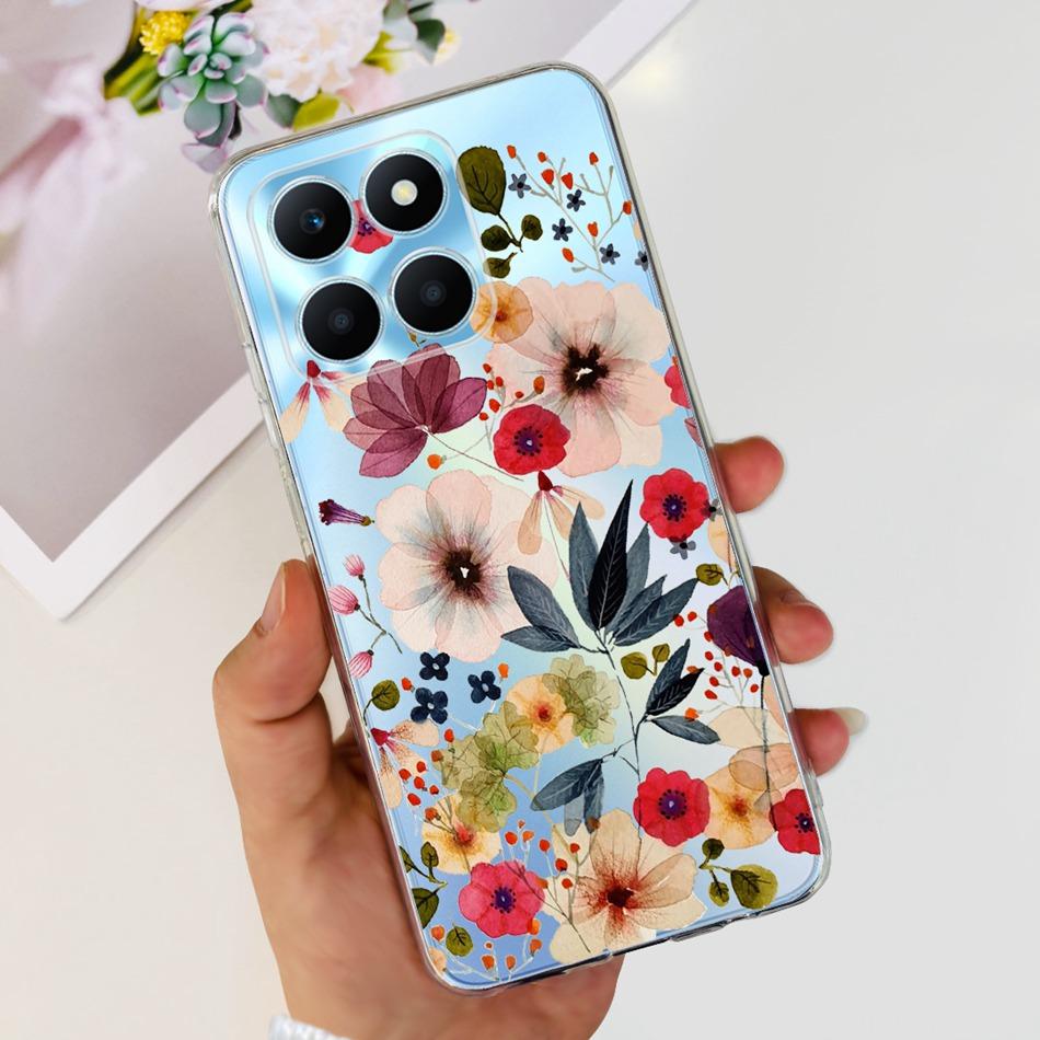 Pro Honor X6a Pouzdro na telefon HonorX6a X 6A 4G WDY-LX1 Roztomilý Motýl Květina Malované Měkký Silikon TPU Zadní Kryt Bumper