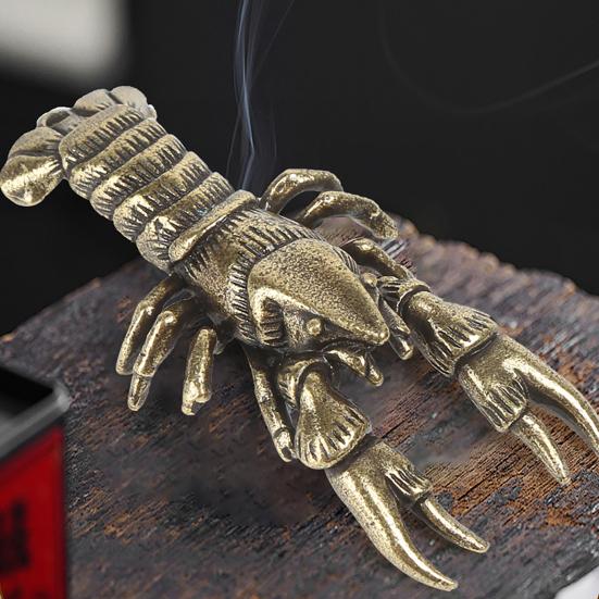 Yousheng Retro Crab/Lobster Ornaments Mini Vintage Brass Crayfish Figurine Funny Copper Shrimp Sculpture for Home Office Tea House Desktop Decor