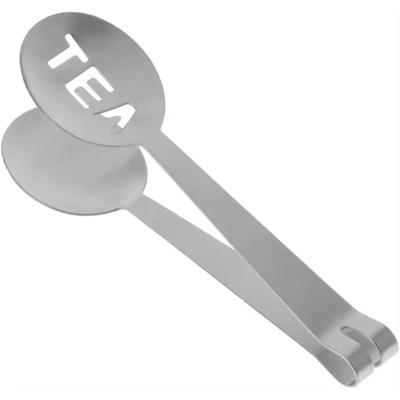 Verdicker Teebeutel-Clip Zange Teeblätter-Auspresser Teeblatt-Sieb Halter Griff Löffel Mini-Zuckerzange Hitzebeständige Klemme Edelstahl