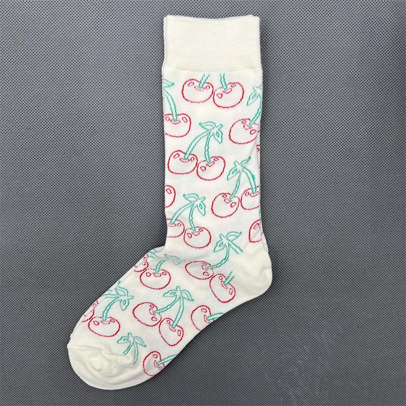 Happy Socks Women's Unisex Combed Cotton Sock Cherry Strawberry