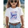 European Sizes Protect Our Oceans Whale Print Soft Comfortable Breathable Skin-friendly Casual Short-sleeved T-shirt Trendy Summer Kids' Top