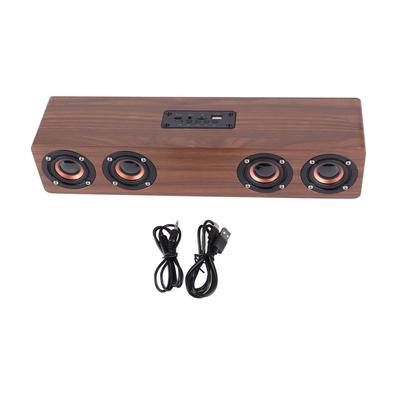 W8C High Quality Solid Wooden Strip Bluetooth Speaker with LED Clock Display FM Functions