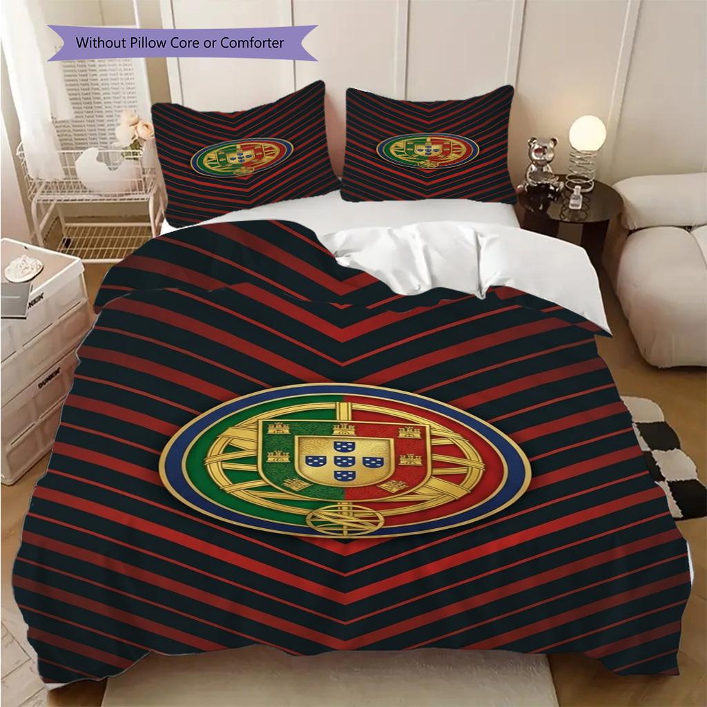 Portuguese Heritage Emblem Bedding (1 * duvet cover + 2 * pillowcase, without core) Soft and comfortable Bedding set Christmas birthday gift