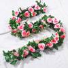 2pcs 10Heads Artificial Rose Silk Vine Flowers Wall Plants Fake Rose Flowers Rattan Garland Wedding Party Home Garden Decoration