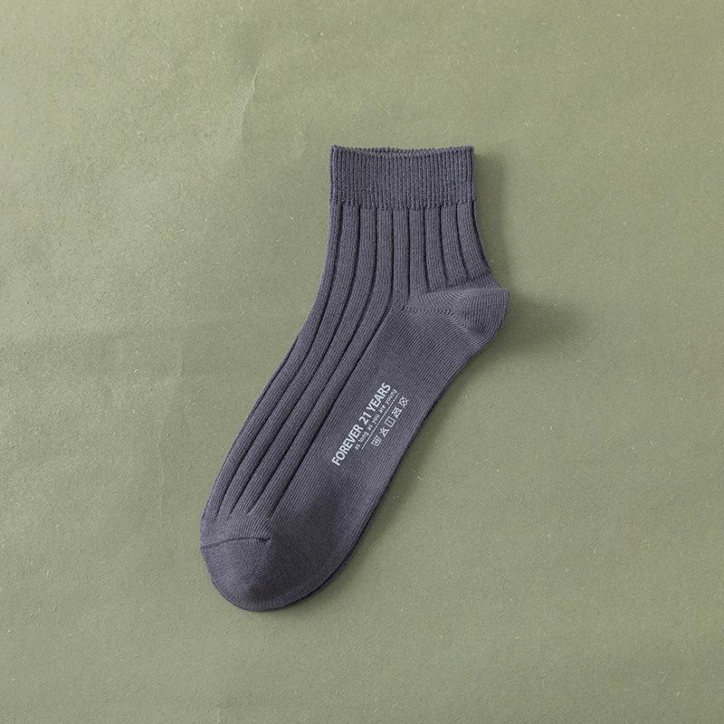 

Мужские короткие носки на весну и лето, короткие носки двойной вязки, однотонные носки из гребенного хлопка, тонкие носки-лодочки 1 pair темно-серого