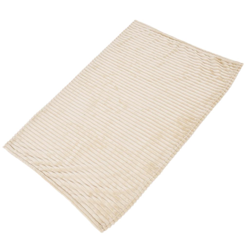 Flannel Throw Blanket Plush Fluffy Light Breathable Fine Workmanship Stylish Simple Soft BlanketBeige