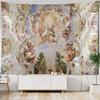 European Style Oil Painting Printed Tapestry Hippie Wall Decoration Bohemian Psychedelic Ceiling Decoration Sofa Sheets
