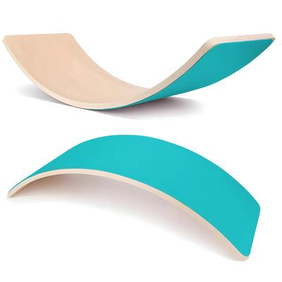 Planche d'équilibre en bois à bascule pour activité corporelle, jouet d'entraînement à l'équilibre, Lama turquoise