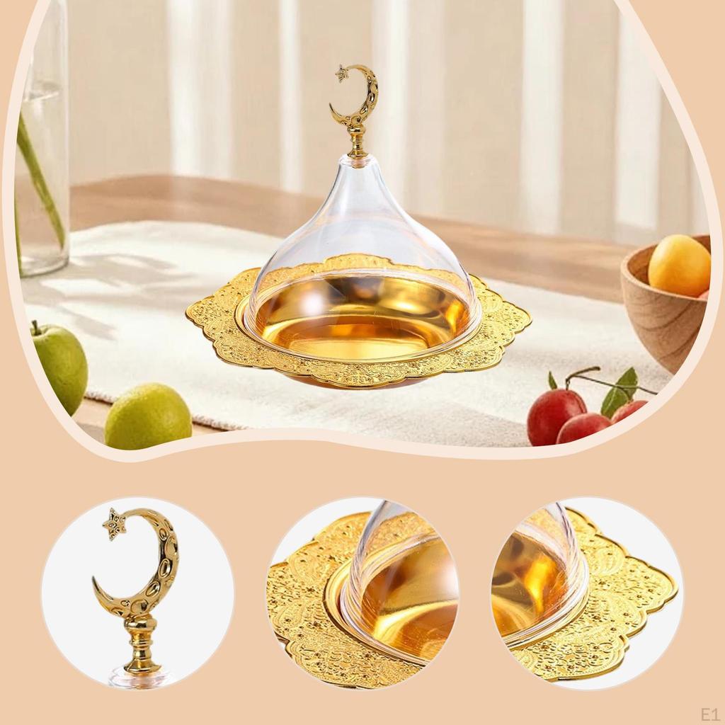 Cake Plate with Lid Cupcake Stand for Kitchen Dining Fruit Serving Tray Bowl Mini Dessert Display