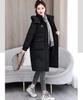 Autumn and Winter Women's Coat Horn Button Hooded Mid-length Loose Coat Thickened Warm Women's Jacket