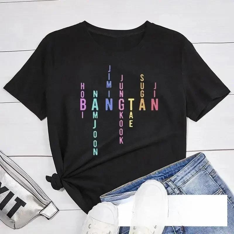 Kpop Fan Names Graphic T-Shirt Korean Music Aesthetic Tee Black Unisex S