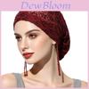 Polyester Beanie Hat With Sequins And Tassels For Casual Wear