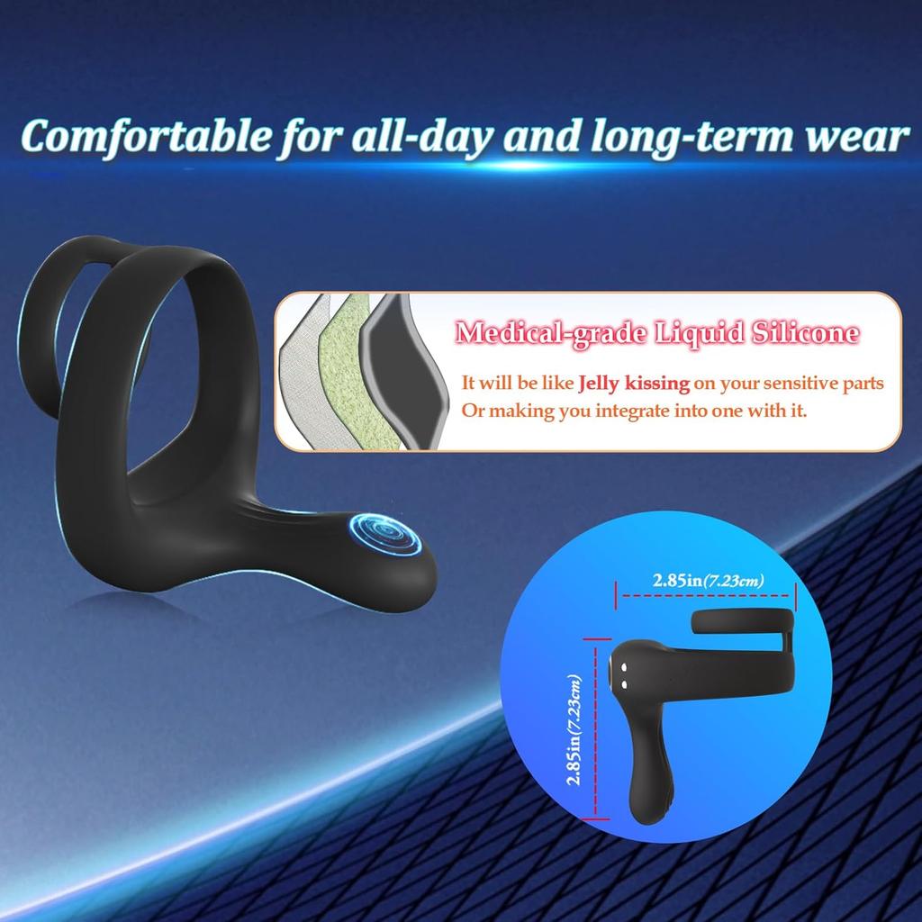 Vibrating Penis Ring with APP Control Male Delayed Ejaculation Prostate Massager Scrotum Ball Testicle Vibrator Sex Toys for Men Couples Toys