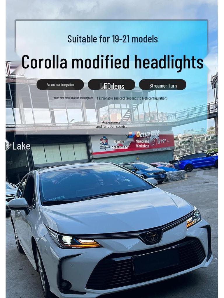 Compatible with 2019-2022 Corolla: Bi-Beam LED Streamer Lens Headlight Assembly