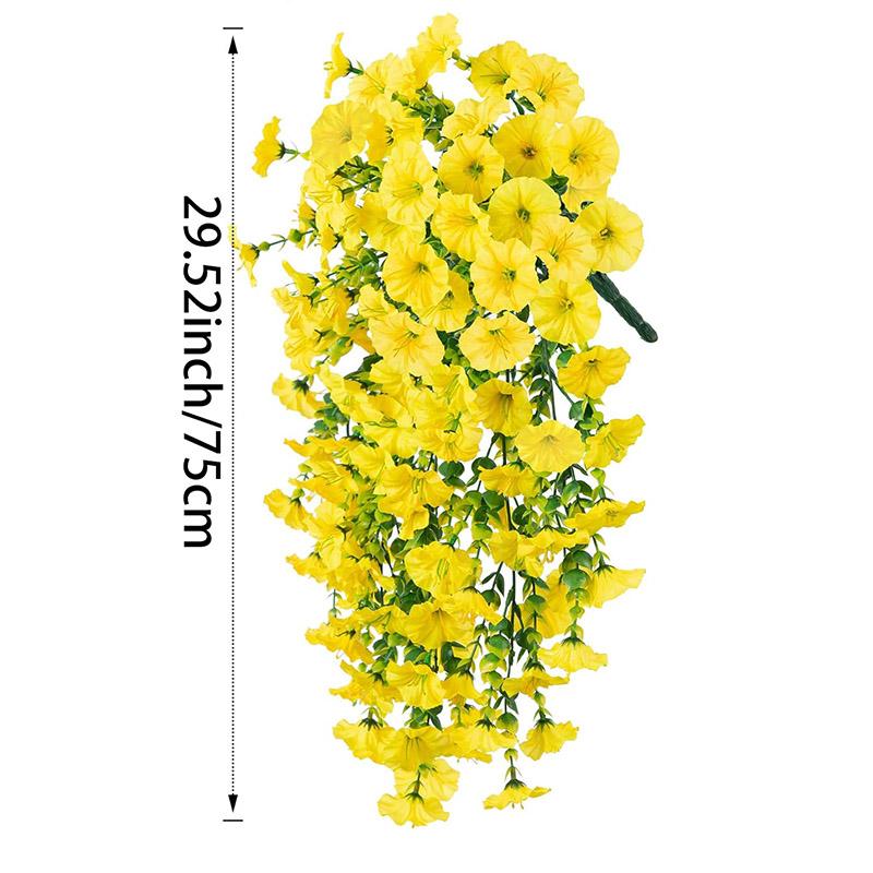 

Artificial Morning Glory Wall Hanging Faux Violet Plants Hanging Flowers Simulated for Home, Garden, Weddings Versatile Outdoor жовтий