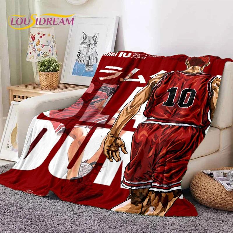 Cartoon Slam Dunk Basketball Anime Soft Flannel Blanket for Beds Bedroom Sofa Picnic,Throw Blanket for Outdoor Leisure Nap Gift