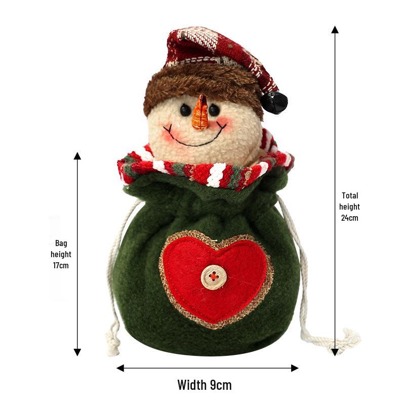 Christmas Candy Bags with Santa Claus Design, Imitation Linen Gift Bags for Holiday Decor