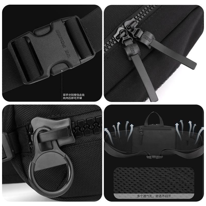 Outdoor Multi-Purpose Men's Waist Bag Korean Fashion Casual Chest Pack Crossbody Shoulder Bag for Travel Hiking Daily