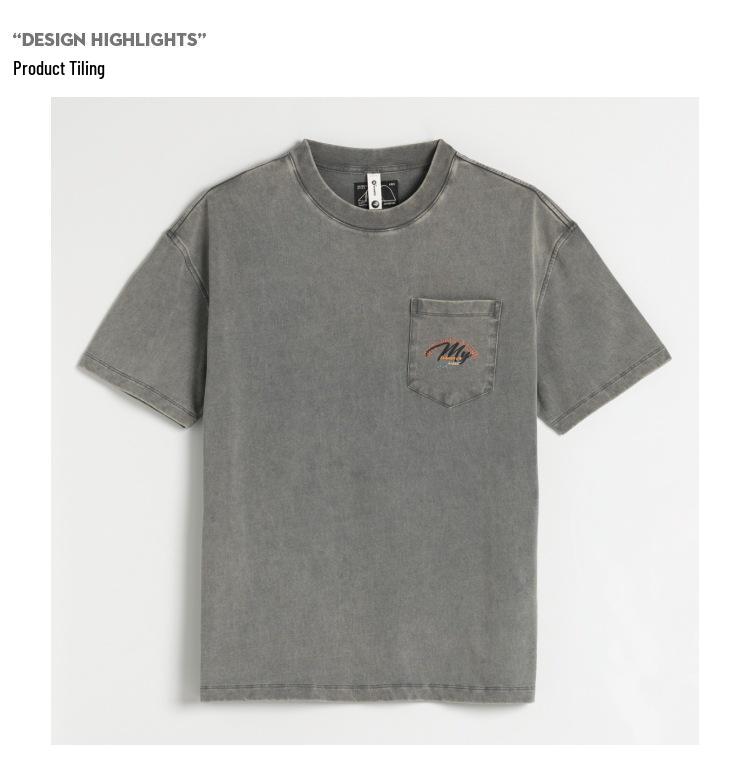 Herr 230g Tungvikt T-shirt i Ren Bomull, 2025 Ny Stil, Kortärmad, Sommar Lös Passform, Amerikanskt Trendigt Märke.