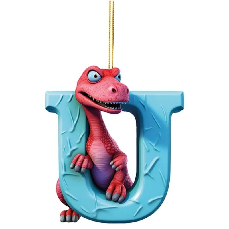 26 Letter Cartoon Pendant for Tree Kids Acrylic Christmas Animal Ornament