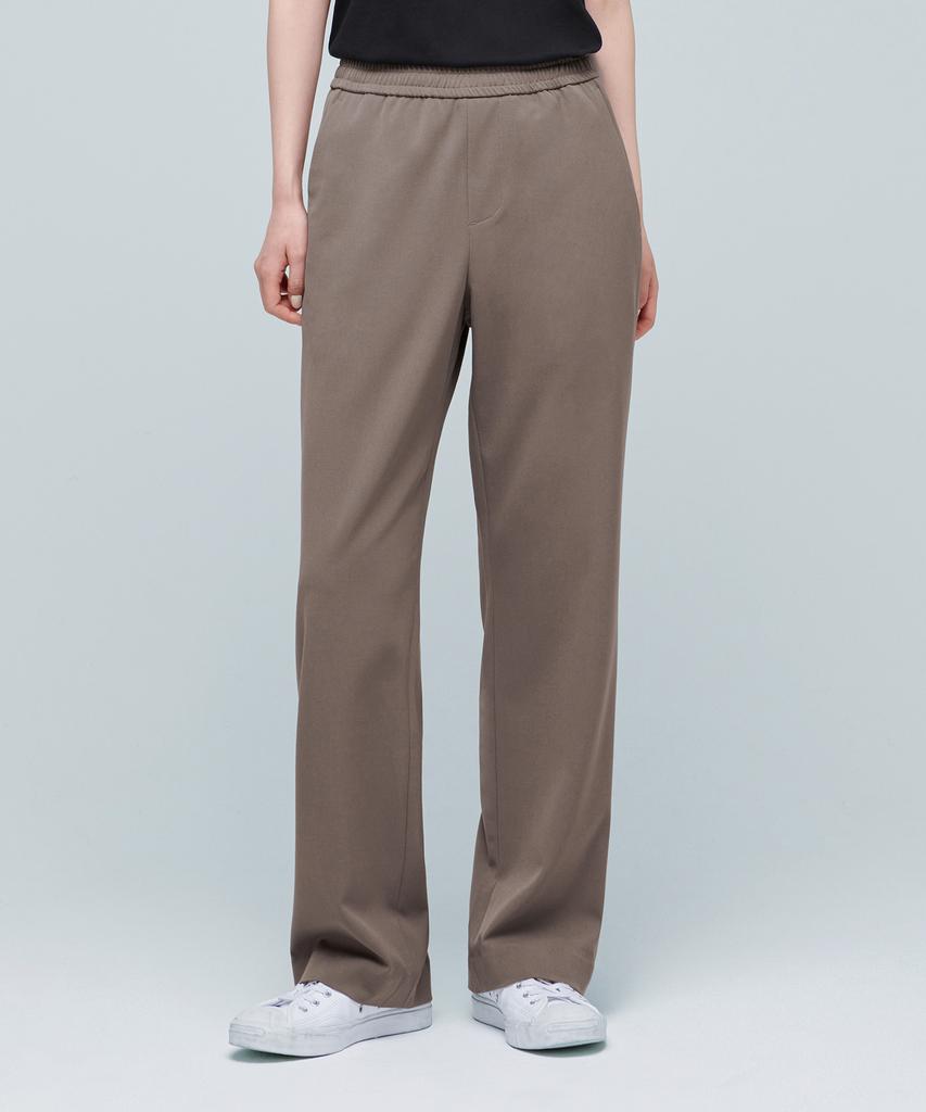 MUSINSA STANDARD Genderless Wide Elastic Waist Slacks [Dusty Beige]