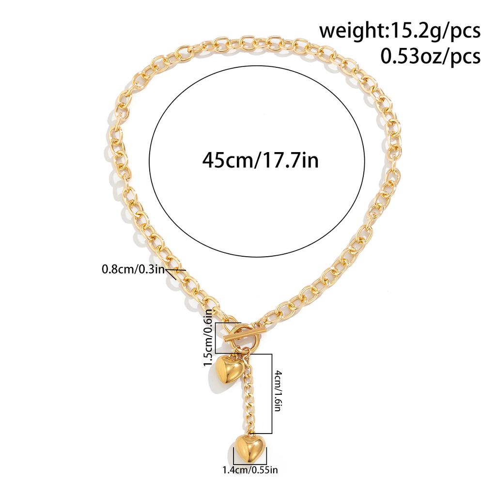 Vintage Love Heart Pendant Necklace for Women Punk OT Buckle Choker Female Party Jewelry Gift
