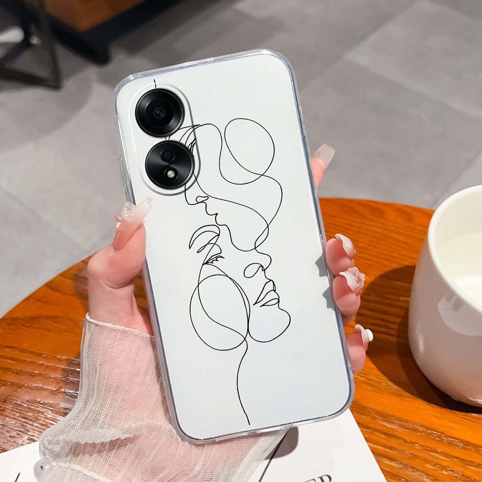 Carcasă nouă pentru Oppo A58 A57 A57S A57e A77 A77S A78 A79 A98 A38 A2 F23 K11 4G 5G Model animal drăguț din silicon transparent anti-alunecare Carcasă durabilă pentru Oppo Capa