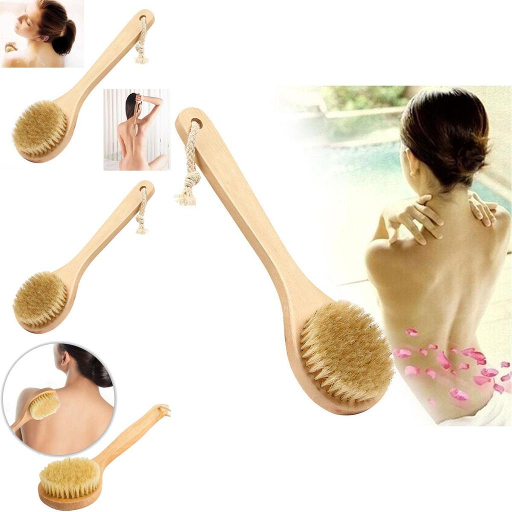 Durable Natural Bamboo Bath Brush Ideal For Exfoliating And Skin Softening