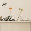 Vase Bookshelf Combo 3D Printed Wave Bookshelf, Modern Abstract Ribbon Style Book Stand, Elegant White Rack Desk Organizer for Magazines, Flower Home