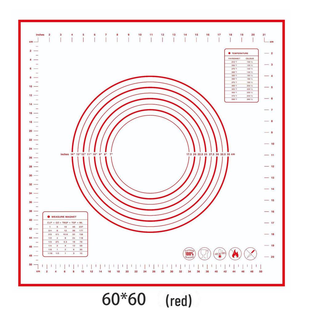 70x50cm Oversized Silicone Kneading and Rolling Mat, Heat-Resistant Non-Stick Baking Tool & Dough Mat