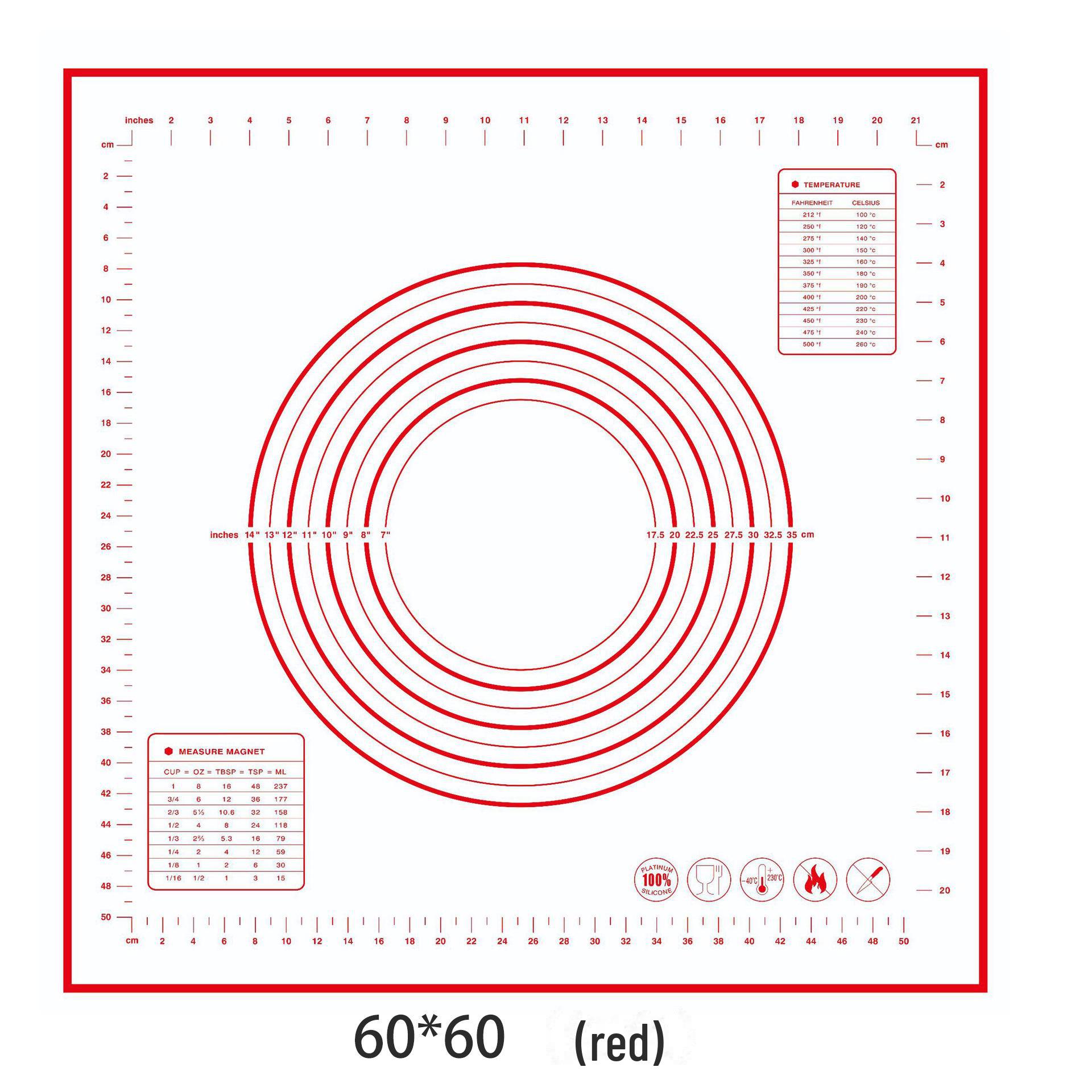 

Большой силиконовый коврик для замешивания и раскатывания теста размером 70x50 см, жаропрочный антипригарный инструмент для выпечки и коврик для теста 30*40cm