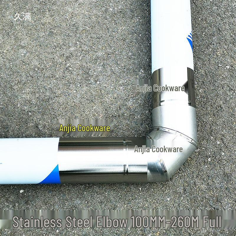 Stainless Steel Corrugated Elbows 100mm-220mm for Wood Stove Fireplace Rain Cap Smoke Exhaust