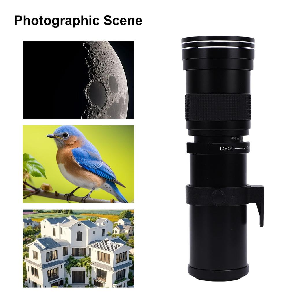 Acogedor Telephoto Manual Focus Zoom Lens for and D3100 420-800mm Lens, F8.3-16 D500, D610, D7200, D7000, D3500, D3400, D3300, D3200,
