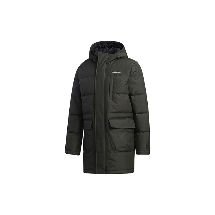 adidas neo M Wint Dwn Prka Windproof Stay Warm mid-length Sports hooded down Jacket Brown Men s GJ8779 M