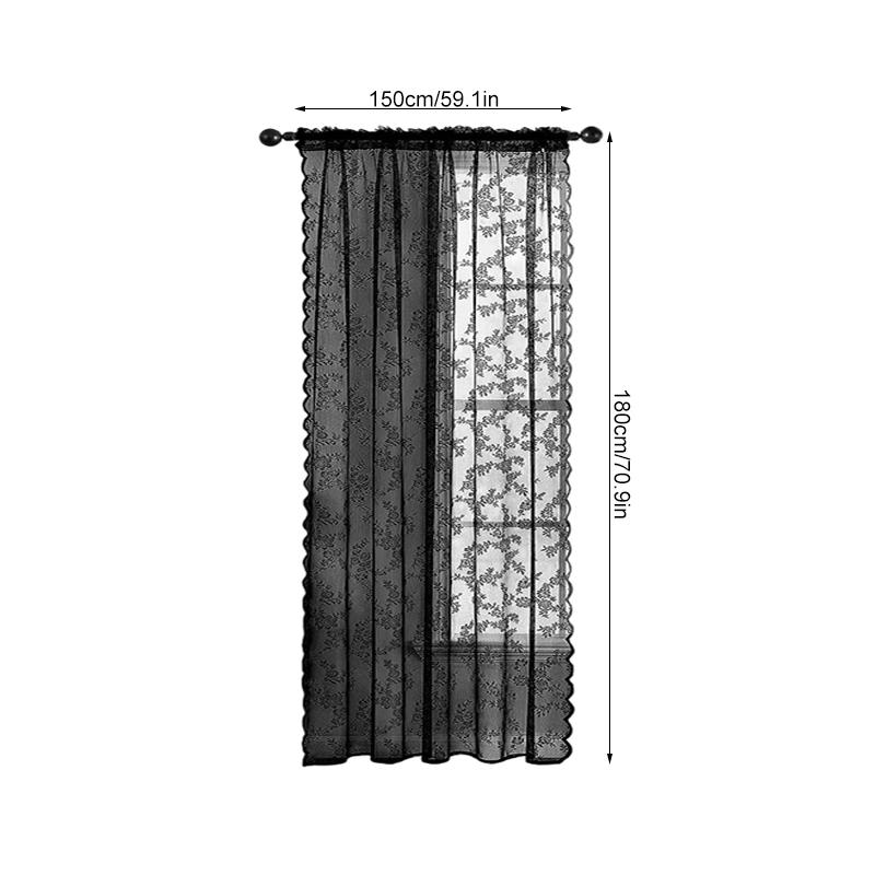 1PC Semi-Shading Elegant Gauze Curtain French Style Curtain Home Decoration Lace Material Exquisite 100x100/140/200cm  150x180cm