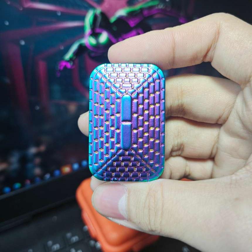 Fidget Mechanical Slider Edc Magnetic Push Card Fingertip Pushing Plate Haptic Coin Metal Sensory Stress Reducing Toys Men'S