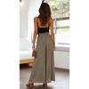 GMXIA Spring Summer Women's Wide-leg Trousers with Elastic Belts, Wide-leg High-waisted Long Style