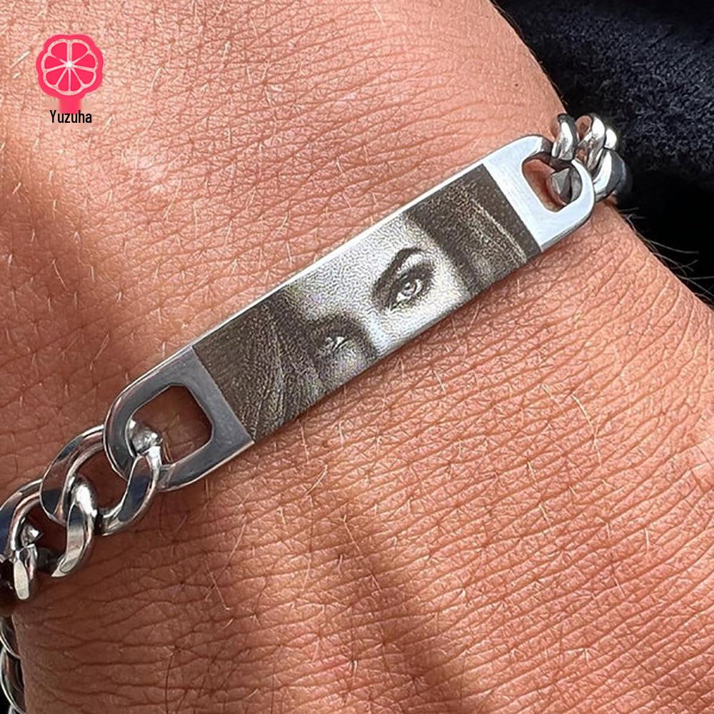 Exclusive Stainless Steel Eye Necklace & Personalized Engraving Bracelet - Christmas Gift