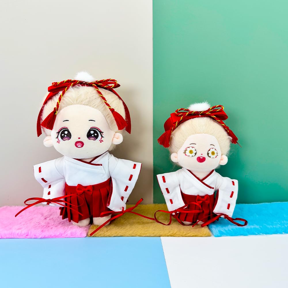 niannyyhouse 20cm Plush Toy Clothes - Witch Costume - Kimono, Headband, Blouse, Skirt - Dress-up - Cotton Doll - Accessories (20cm)
