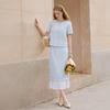 Chic Linen Blend Two-Piece Skirt Set