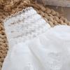 White Lace Faux Sleeves Pair with Gathered Opening for Top Styling Dress Looks and Costume Accessory Wear