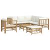 VidaXL Garden Lounge Set 8 Pcs with Cushions Cream White Bamboo 3155190