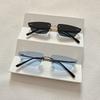 2pcs/Set Rimless Rectangle Women Fashion Sunglasses Designer Trendy Small Frame Summer Style Sun Glasses Outdoor Accessory