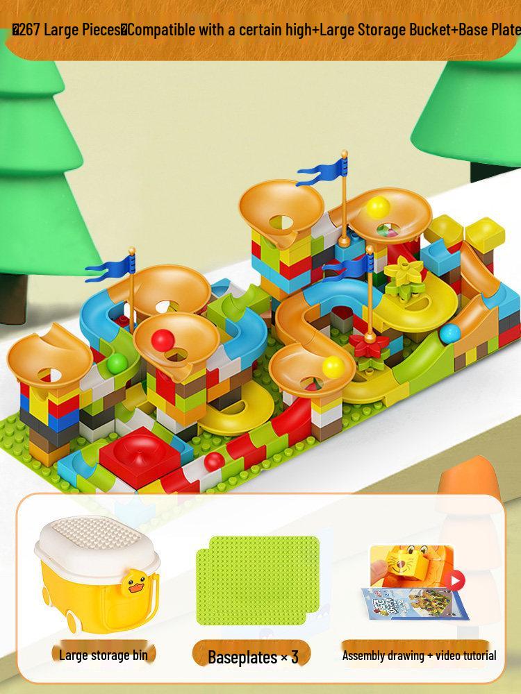 Children's Building Block Table: Educational Ball Track Puzzle Toy for Ages 3-6