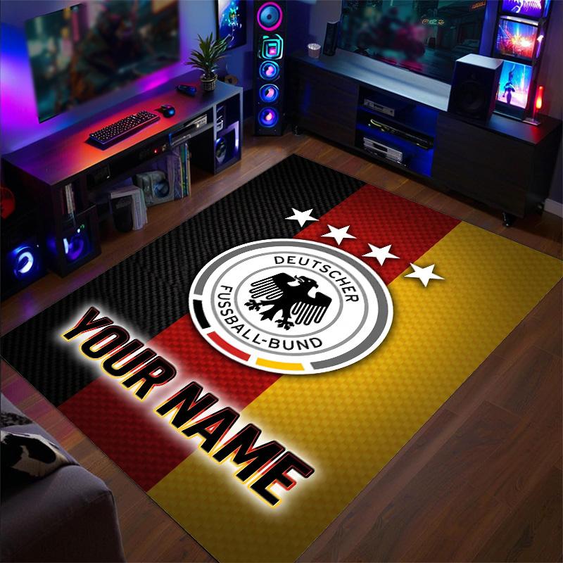 Crystal Velvet Rug Germany national football team Print Custom Name Text Floor Mat Home Decor