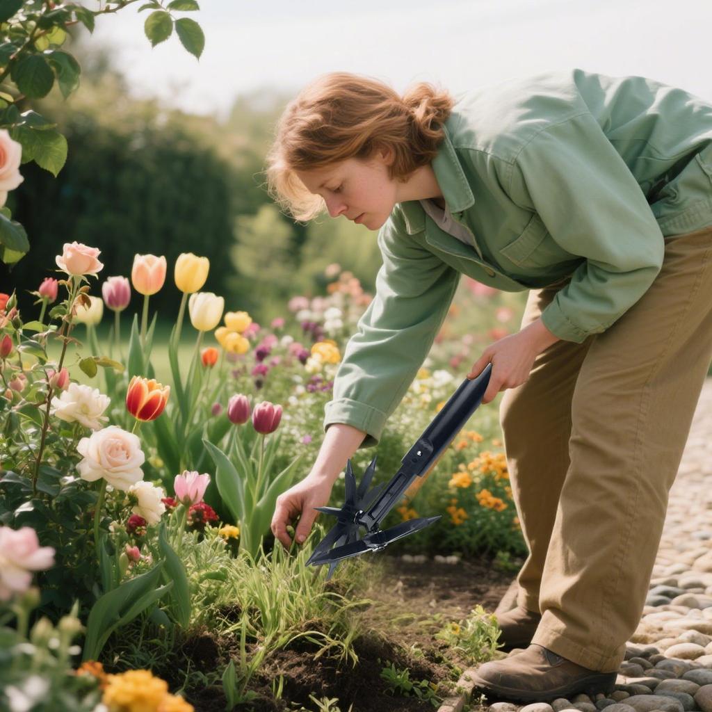 Hand Tiller Garden Tool Garden Tiller Manual Soil Cultivator Tool For Farming Aeration Planting Potting Edging Vegetable