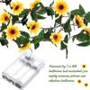 2M 20LED Sunflower String Lights Artificial Green Leaf Fairy Lights Holiday Garland For Garden Wedding Party Home Decoration