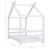 Kids  Bed Frame White Solid Pine Wood 70 X 140 Cm