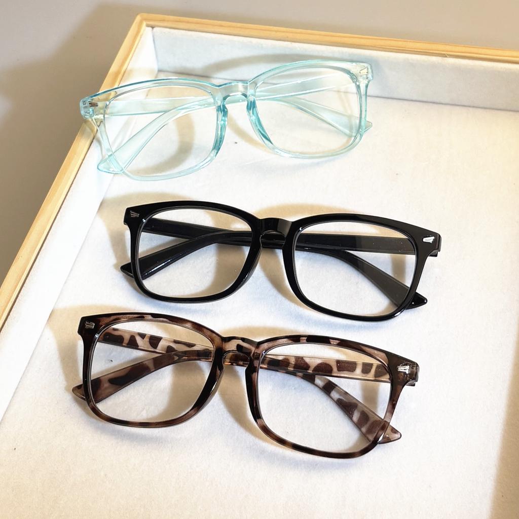 2pcs Reading Glasses Ultra-Light HD Reading Glasses for Men & Women - Stylish Square Frame Portable Design Adjustable